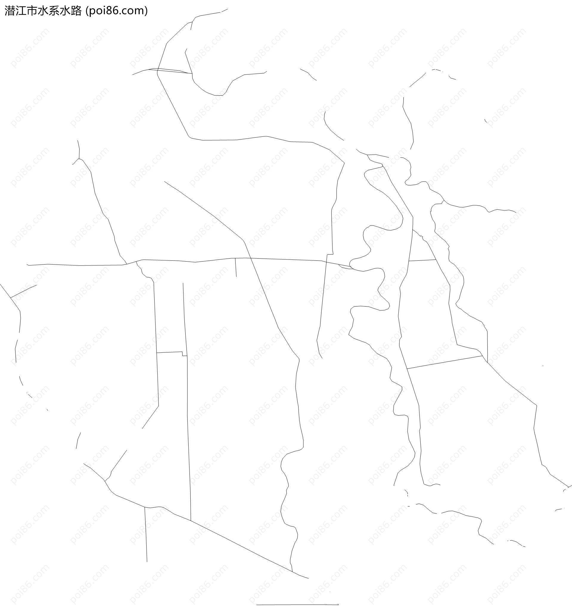 潜江市水系水路地图