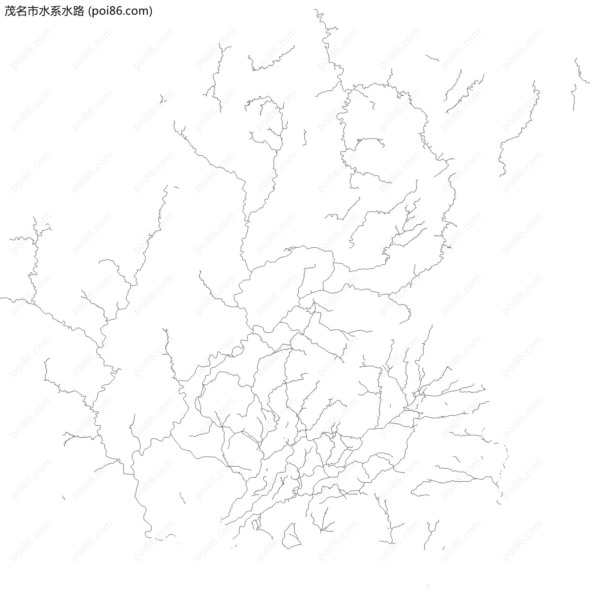 茂名市水系水路地图