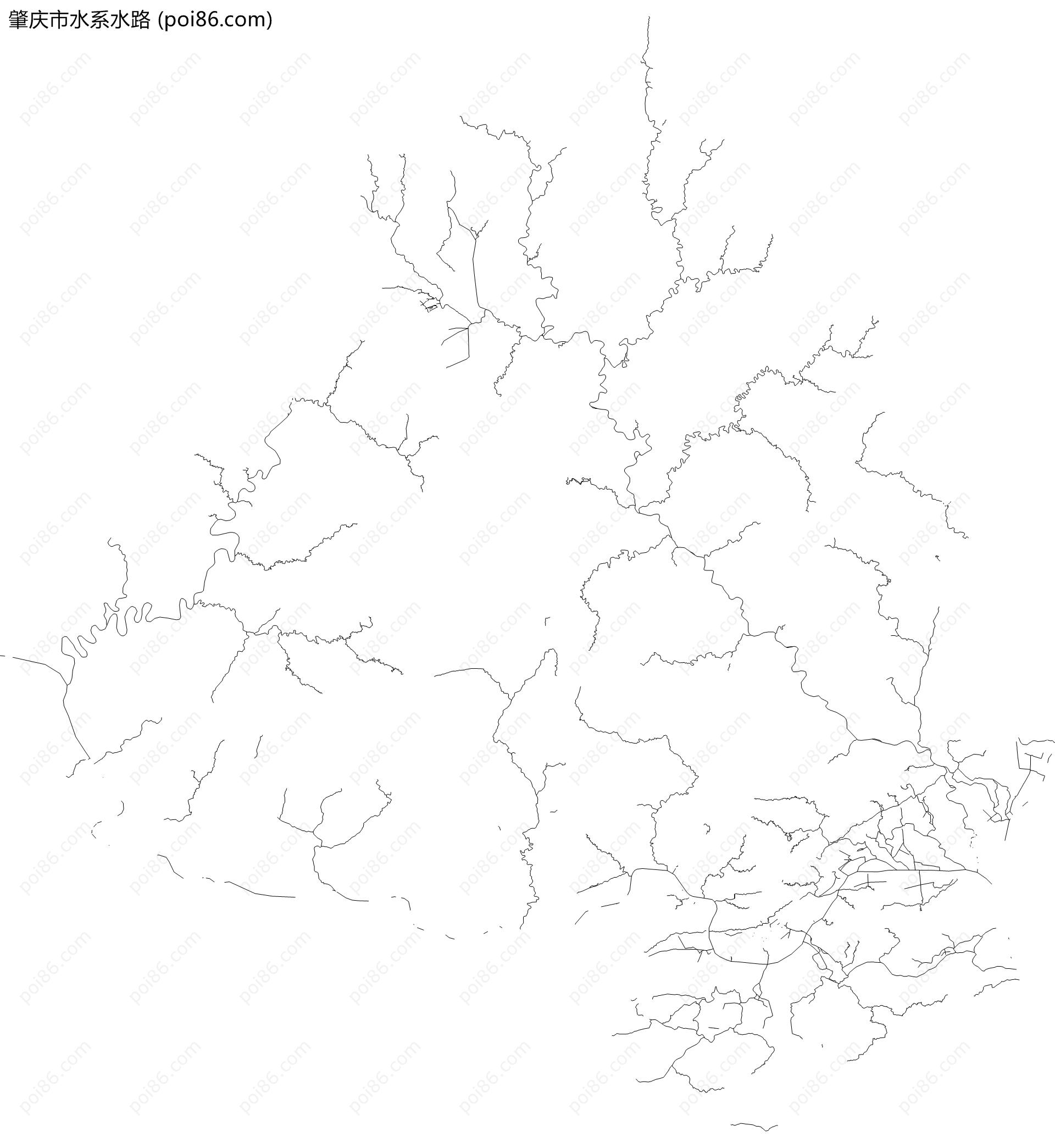 肇庆市水系水路地图