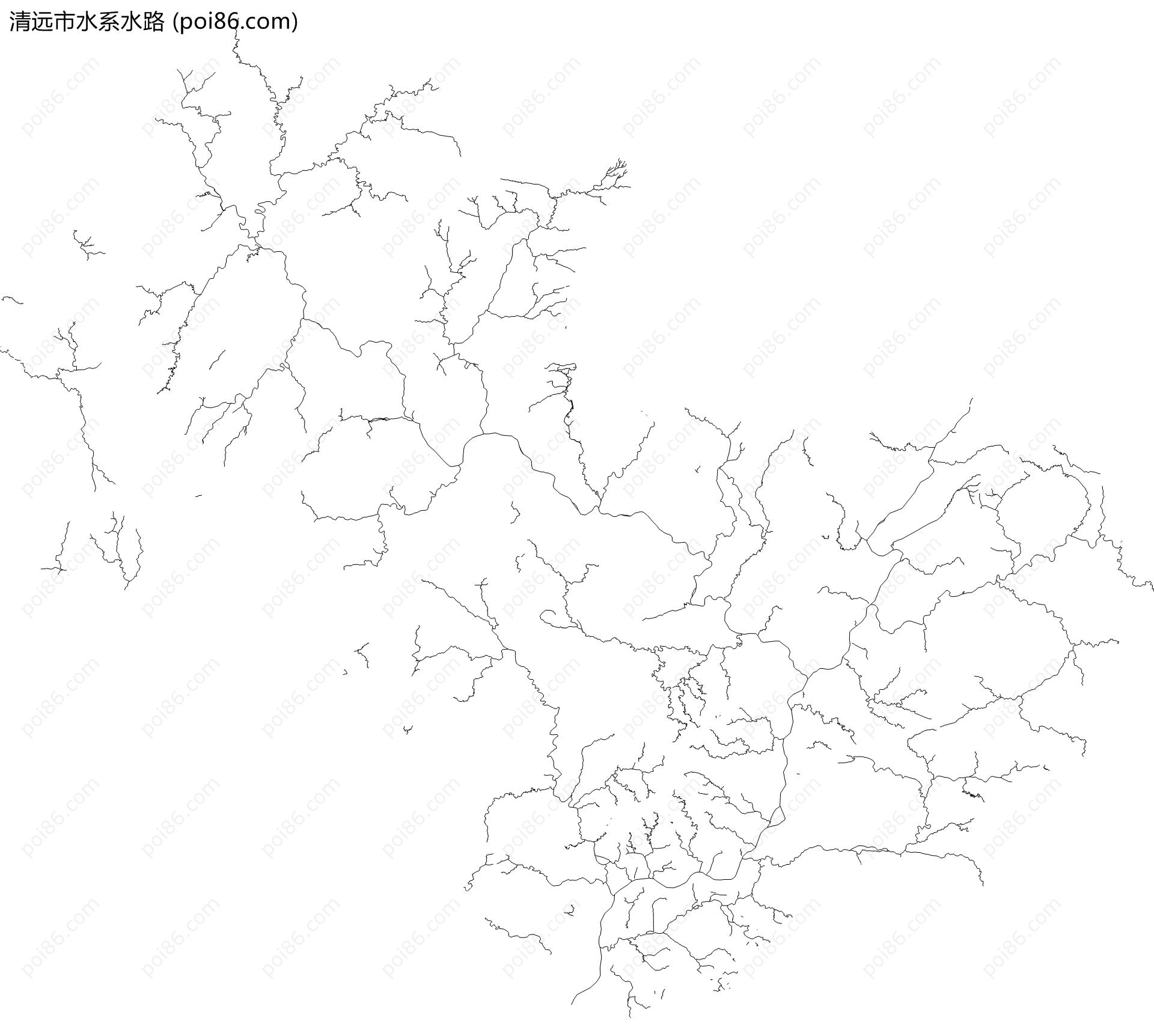 清远市水系水路地图