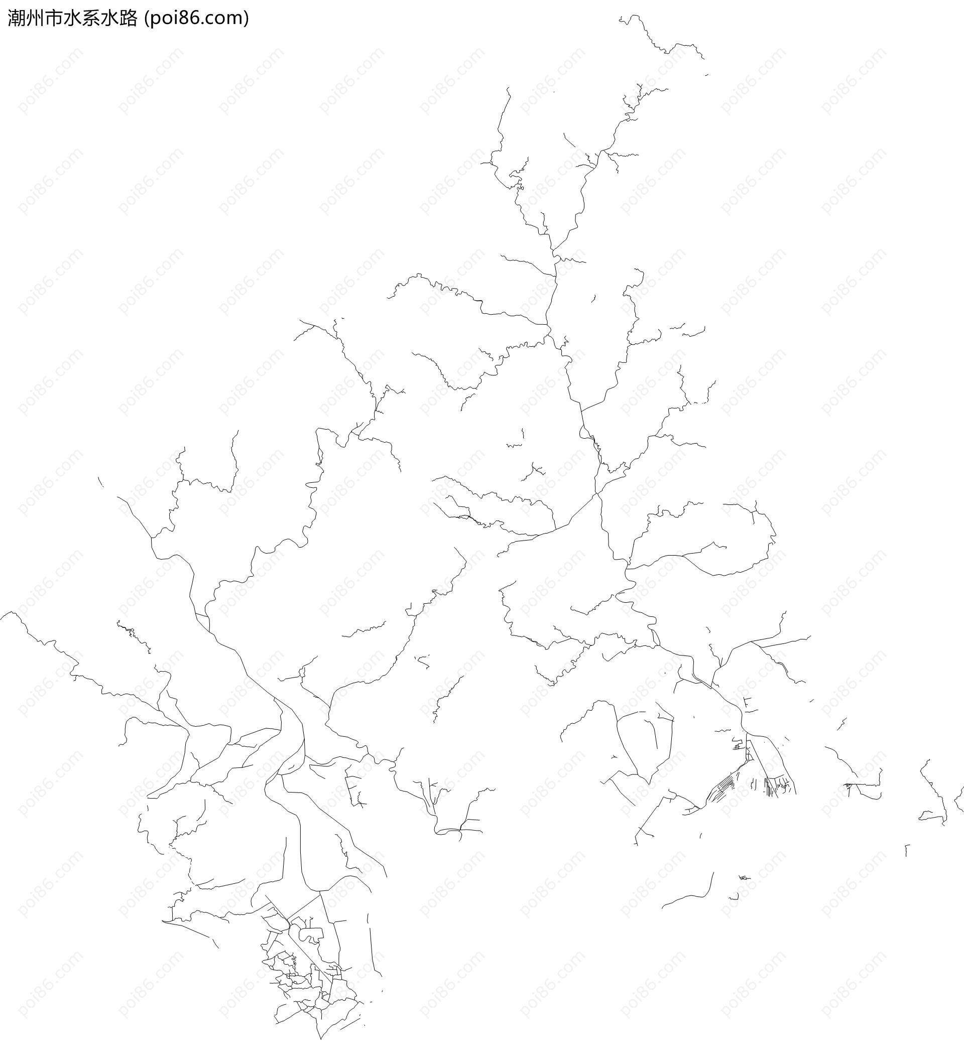潮州市水系水路地图