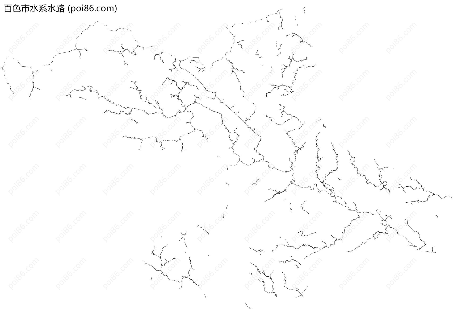 百色市水系水路地图