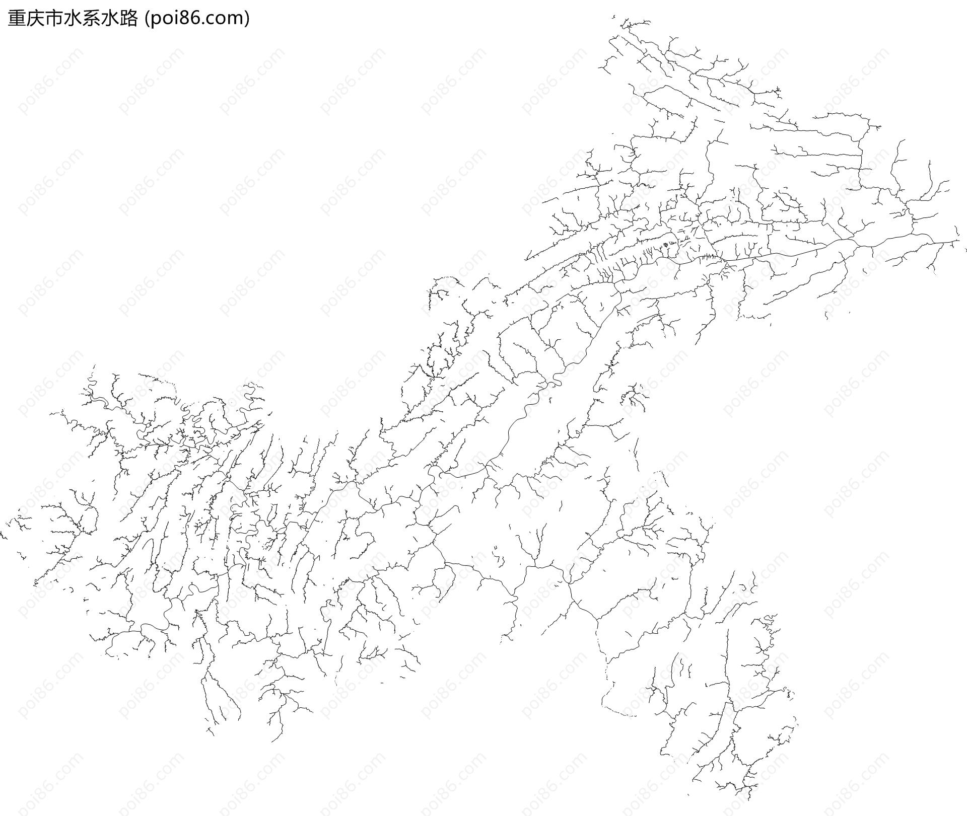 重庆市水系水路地图