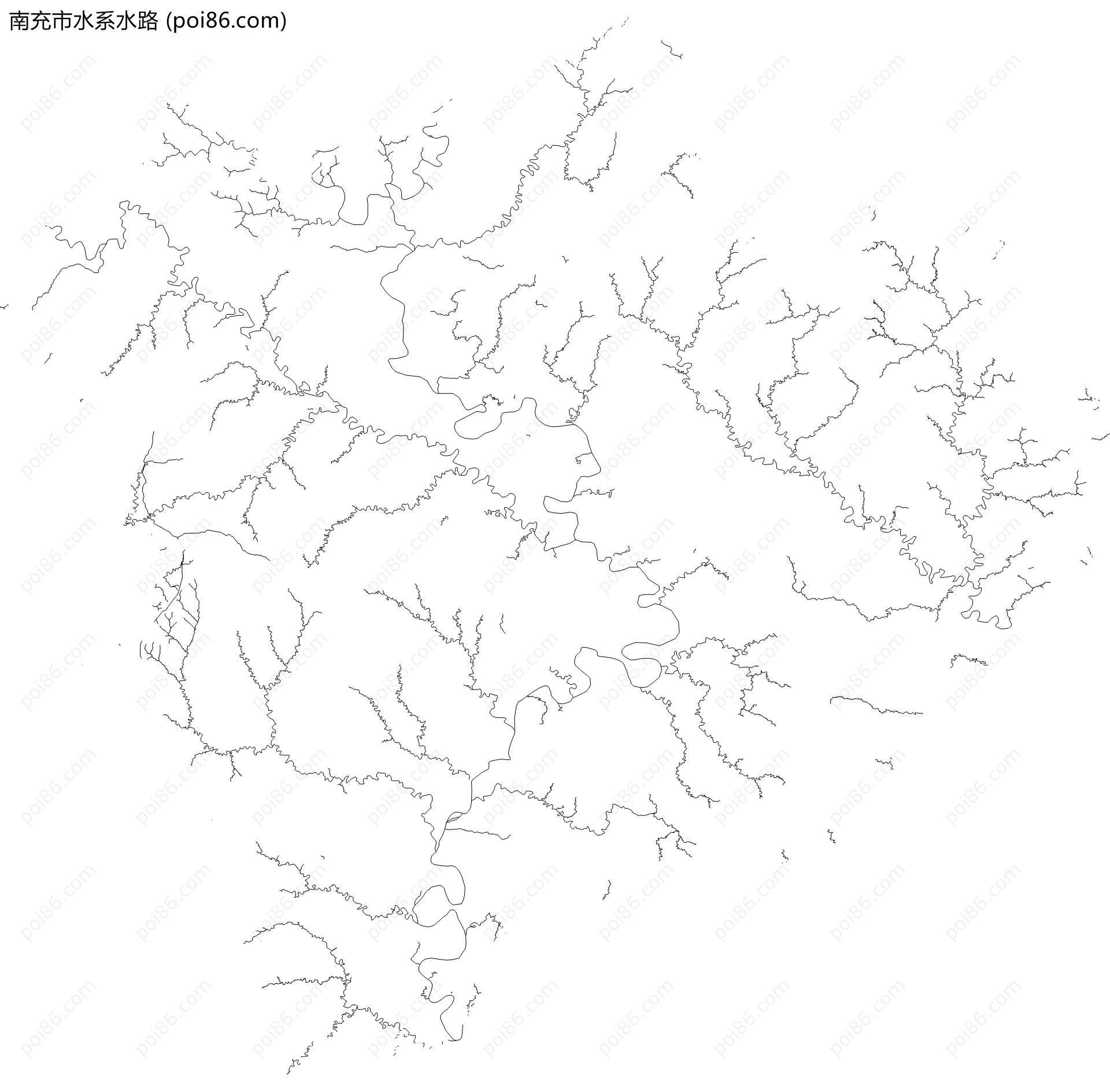 南充市水系水路地图