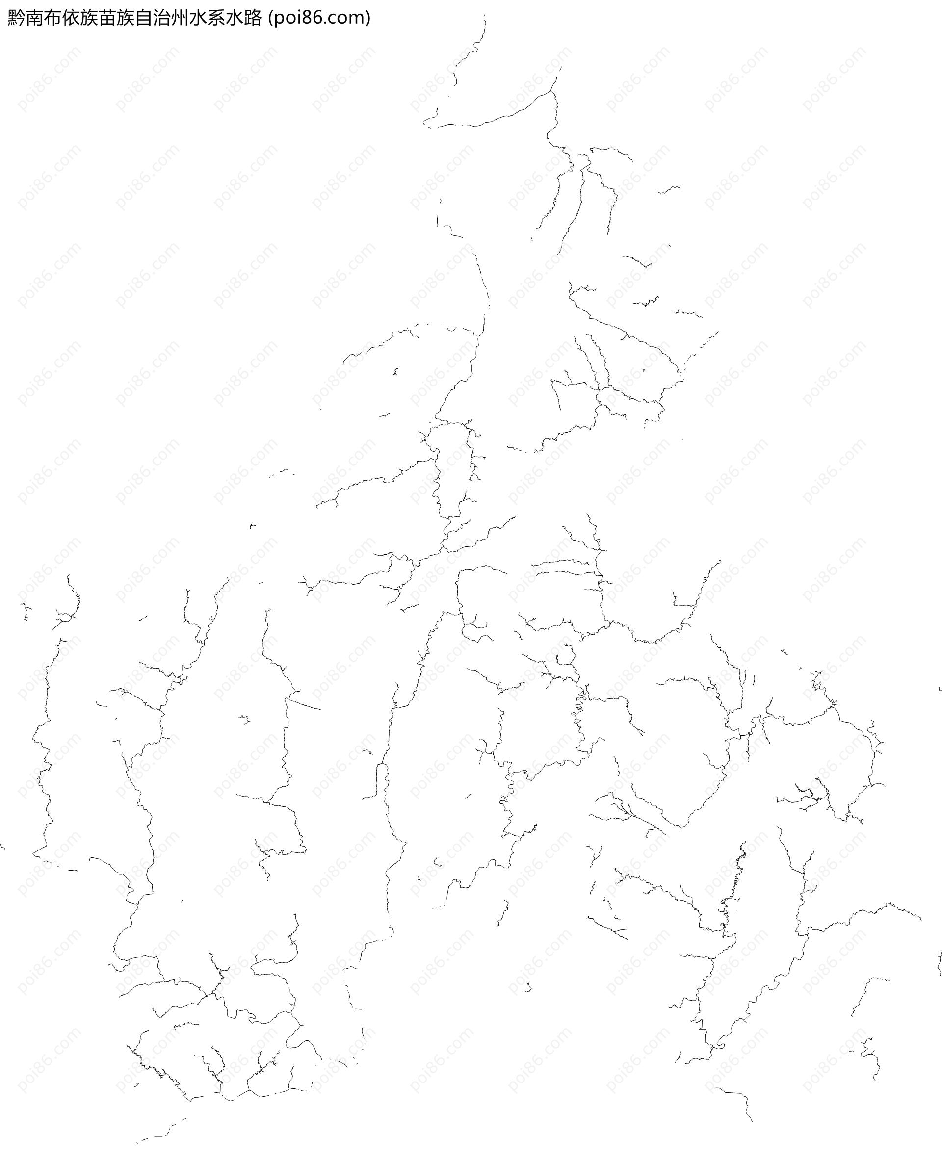 黔南布依族苗族自治州水系水路地图