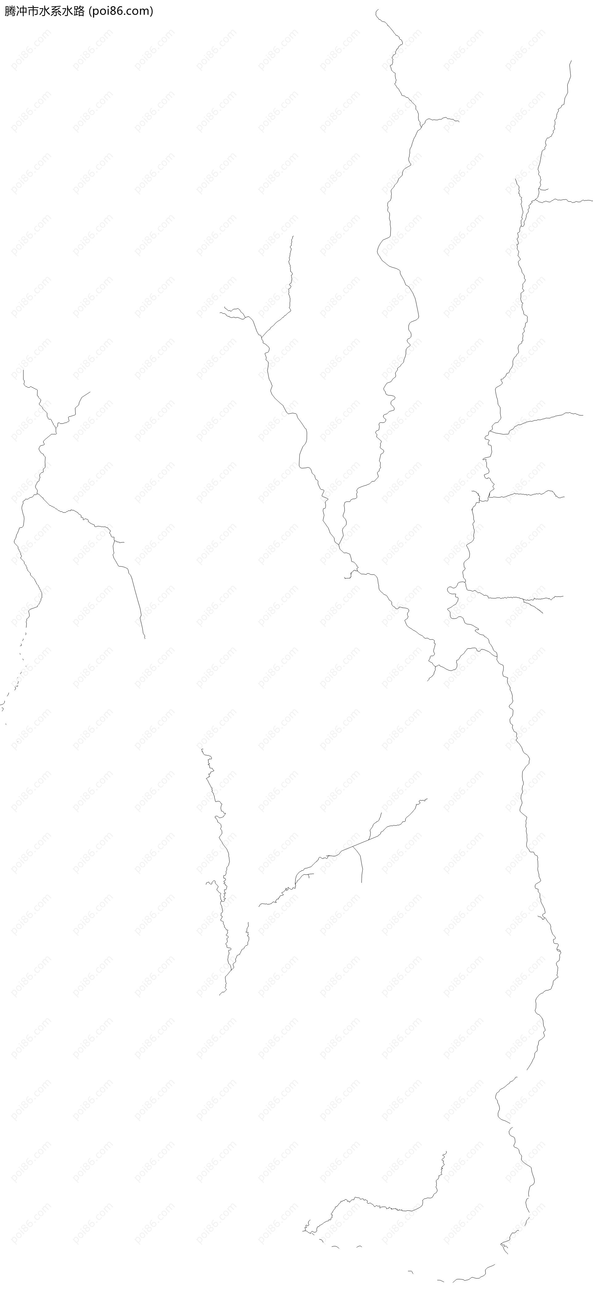 腾冲市水系水路地图