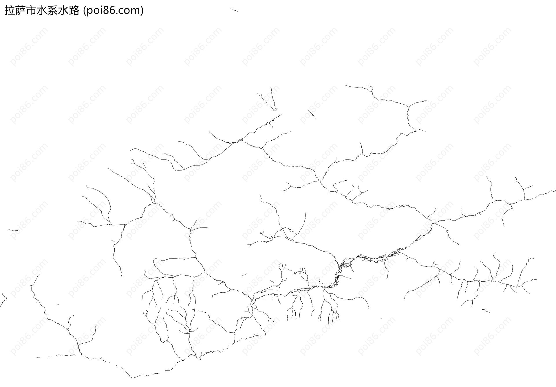 拉萨市水系水路地图