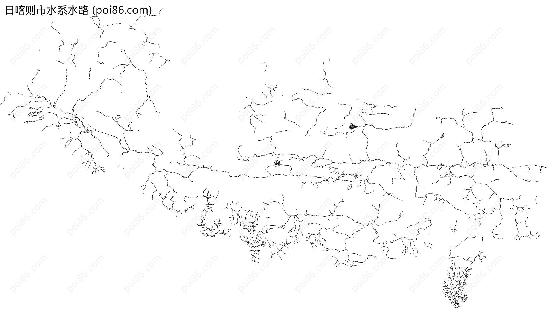 日喀则市水系水路地图