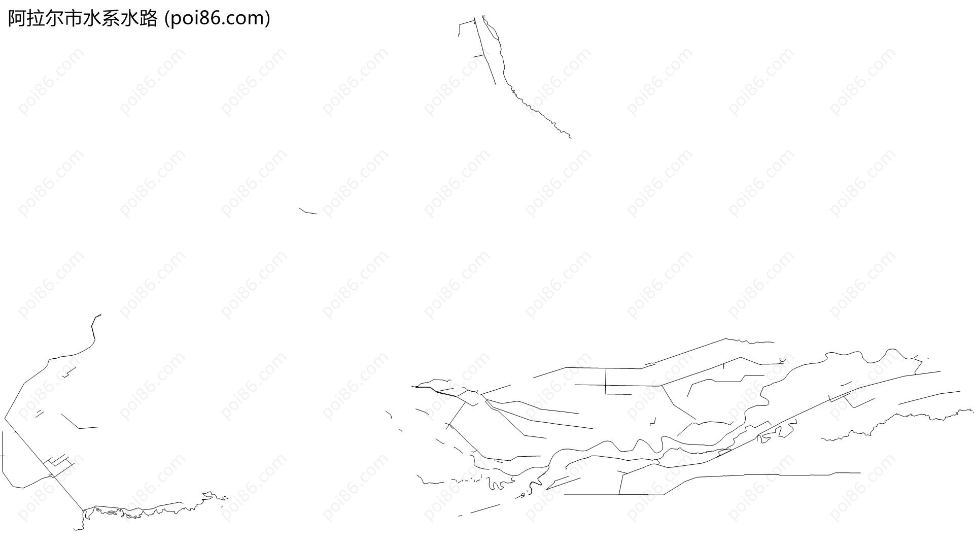 阿拉尔市水系水路地图