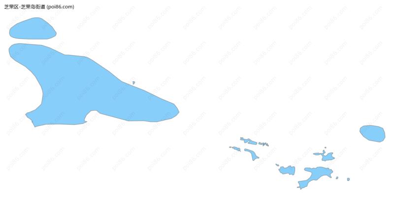 芝罘岛街道边界地图