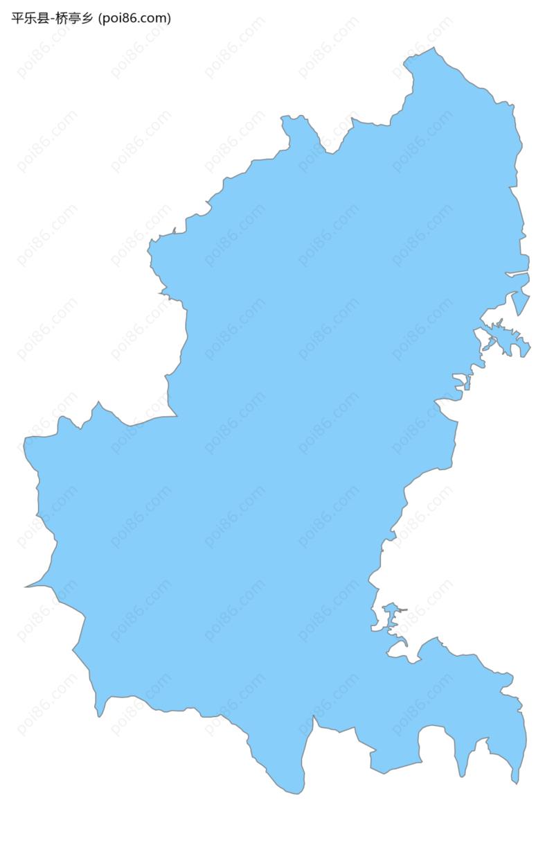 桥亭乡边界地图