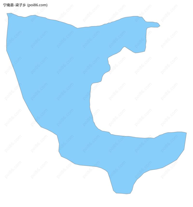 梁子乡边界地图