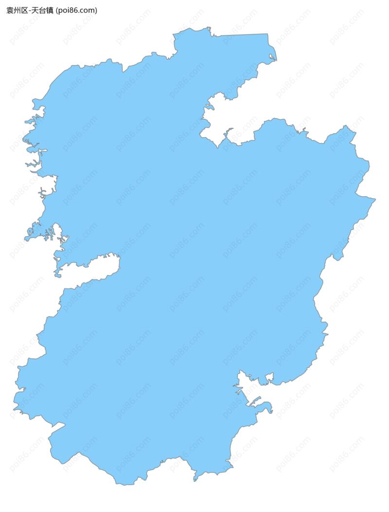 天台镇边界地图