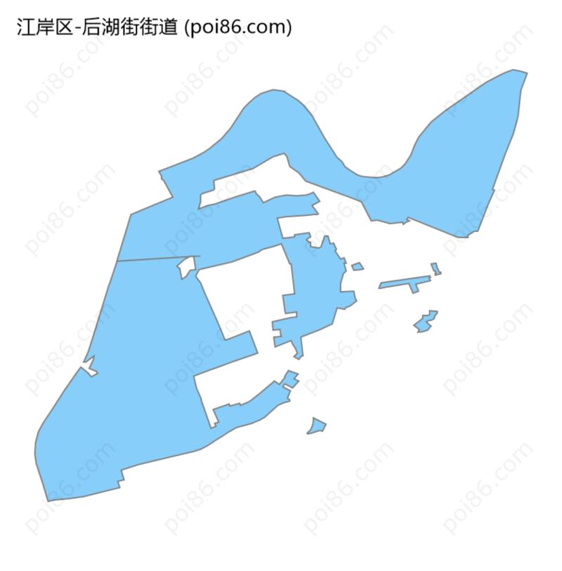后湖街街道边界地图
