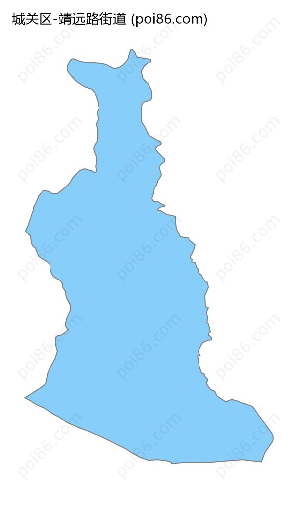 靖远路街道边界地图