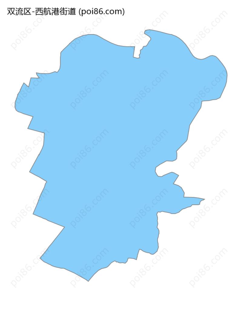 西航港街道边界地图