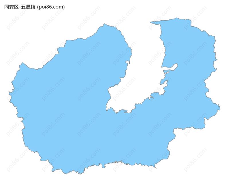 五显镇边界地图