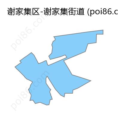 谢家集街道边界地图