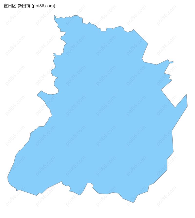 新田镇边界地图