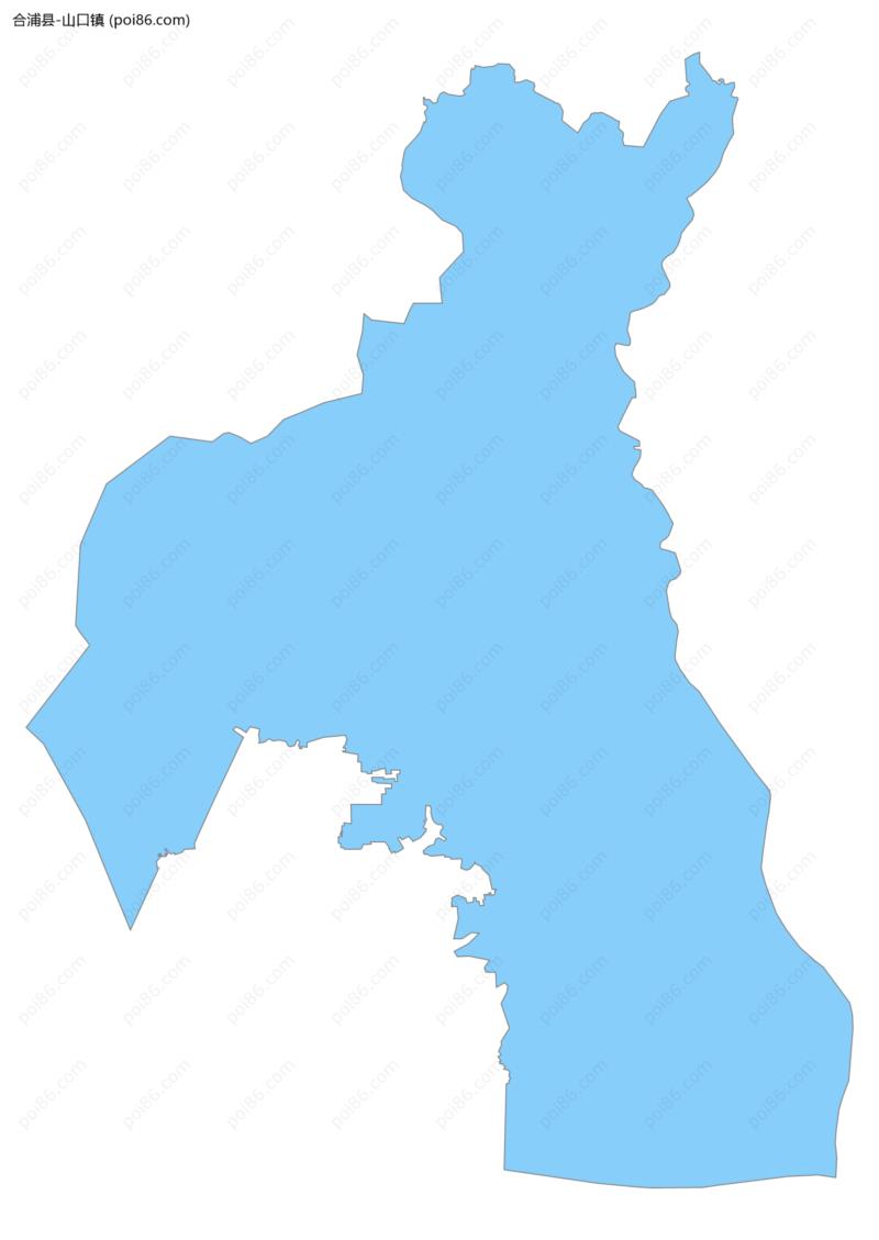 山口镇边界地图