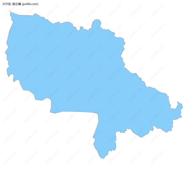 昆仑镇边界地图