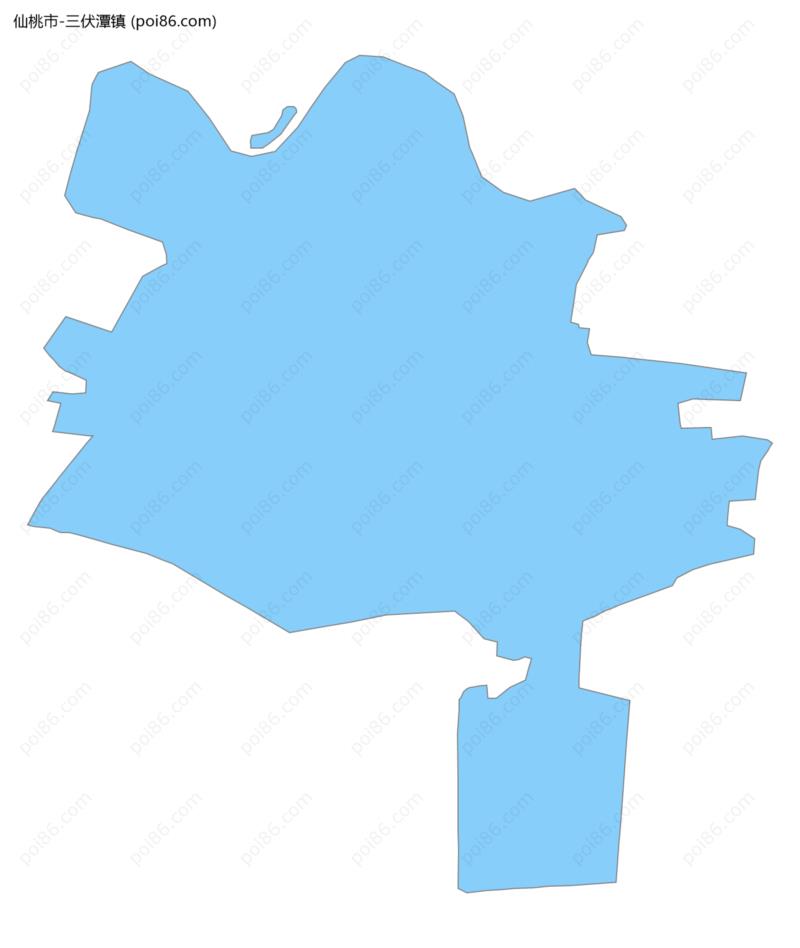 三伏潭镇边界地图