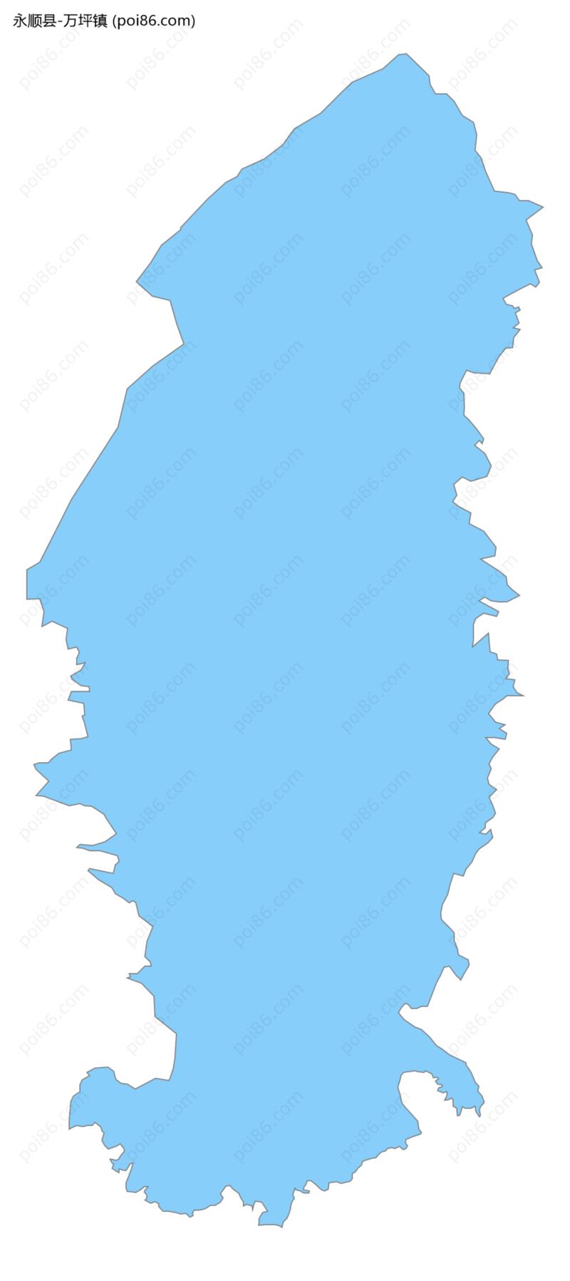 万坪镇边界地图