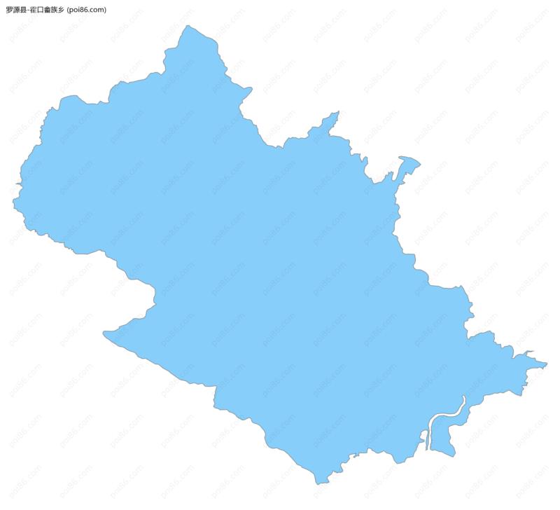 霍口畲族乡边界地图