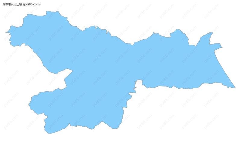 三江镇边界地图