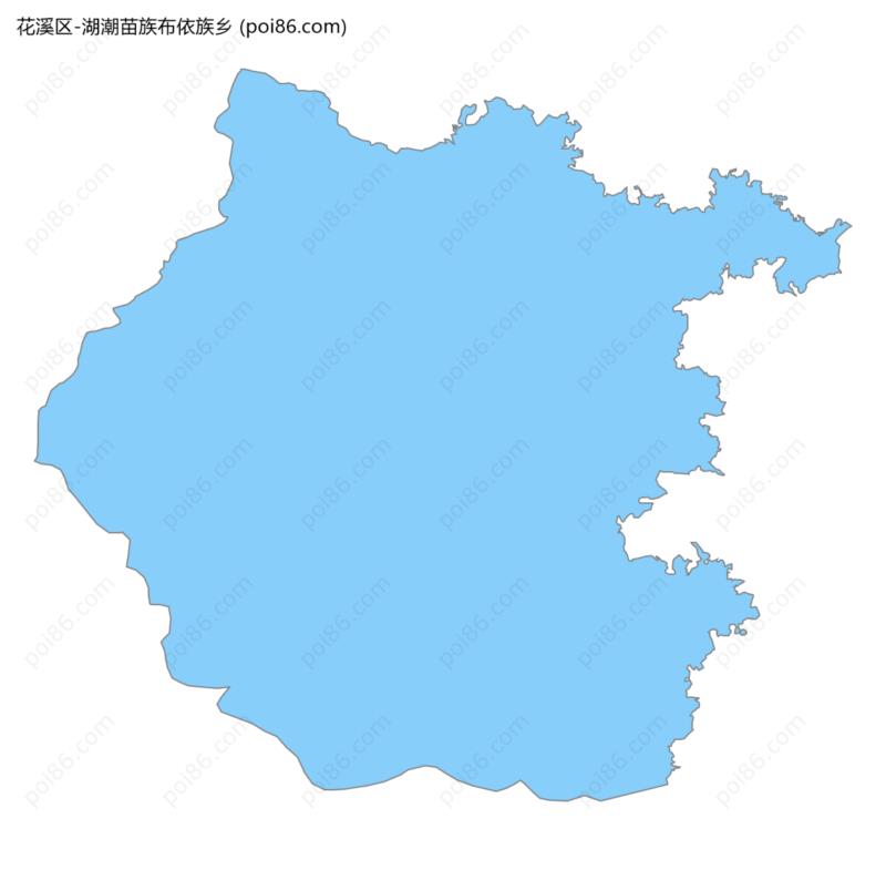 湖潮苗族布依族乡边界地图