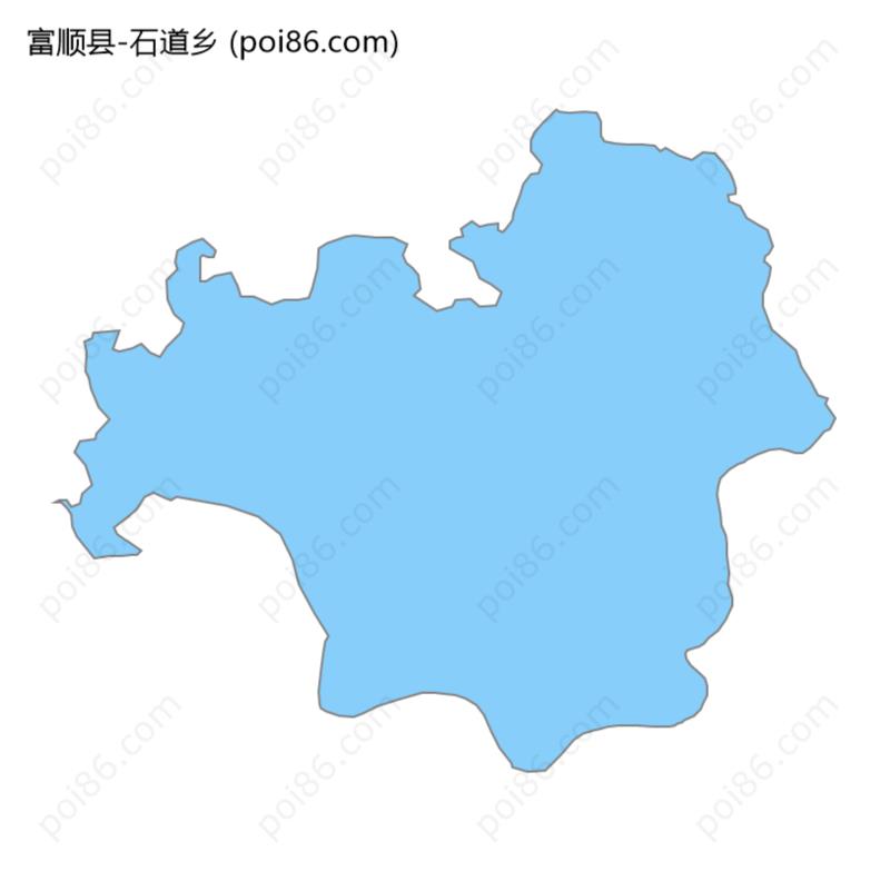 石道乡边界地图