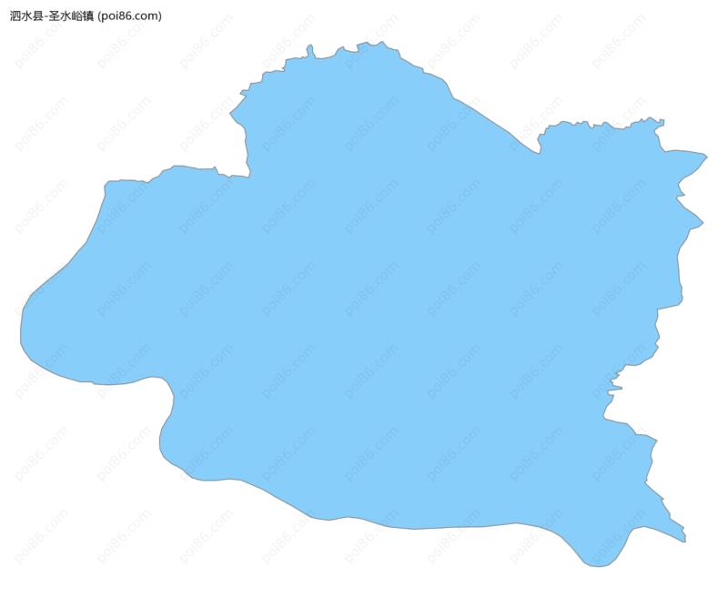 圣水峪镇边界地图