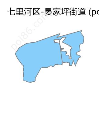 晏家坪街道边界地图