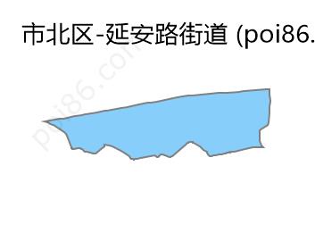 延安路街道边界地图