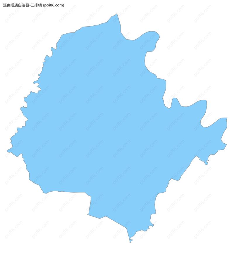 三排镇边界地图