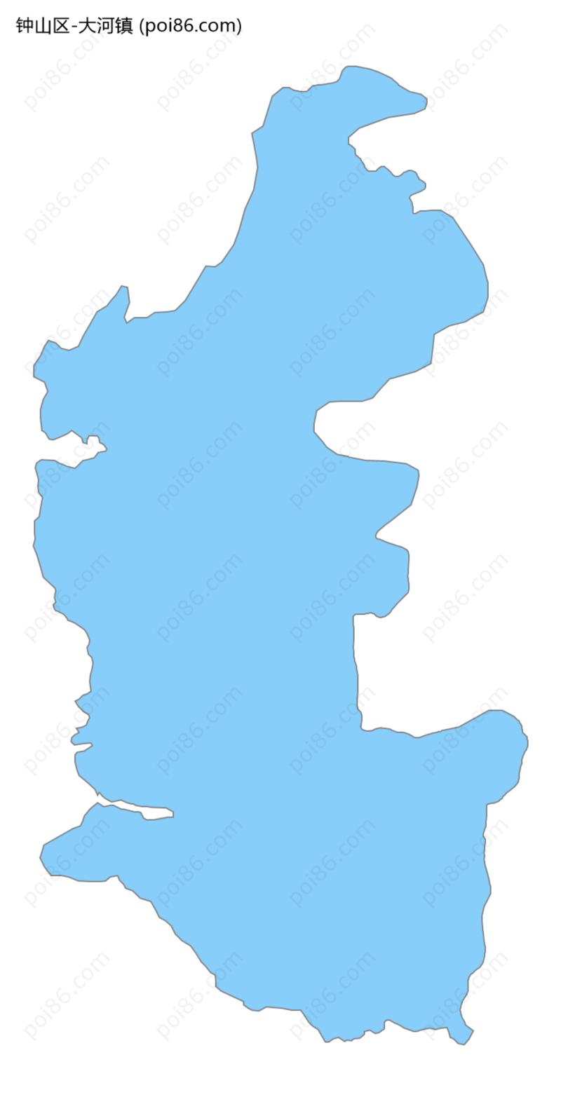 大河镇边界地图