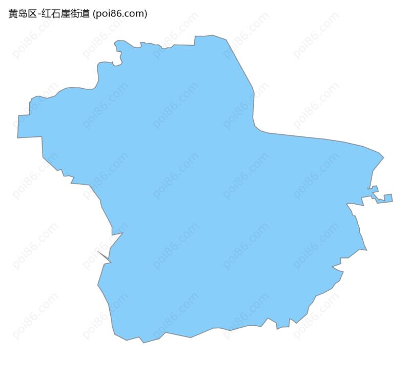 红石崖街道边界地图