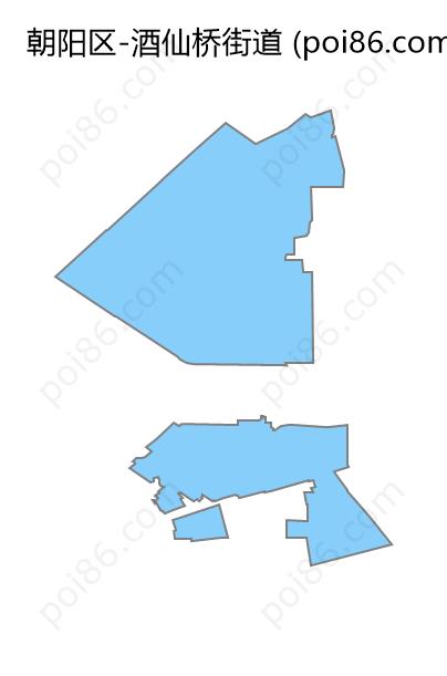 酒仙桥街道边界地图