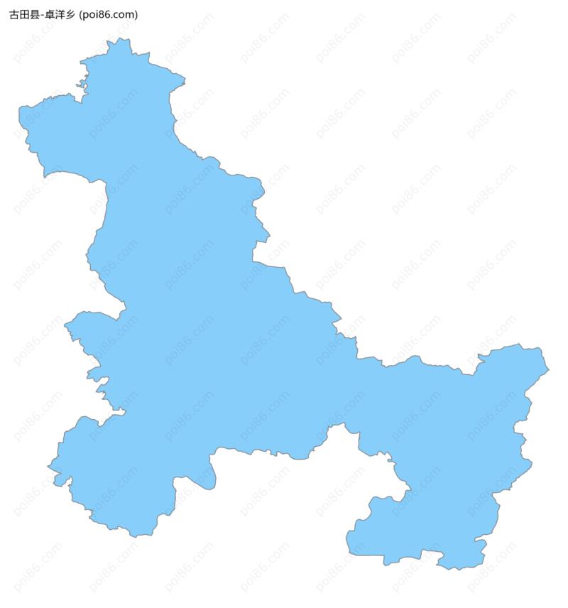 卓洋乡边界地图