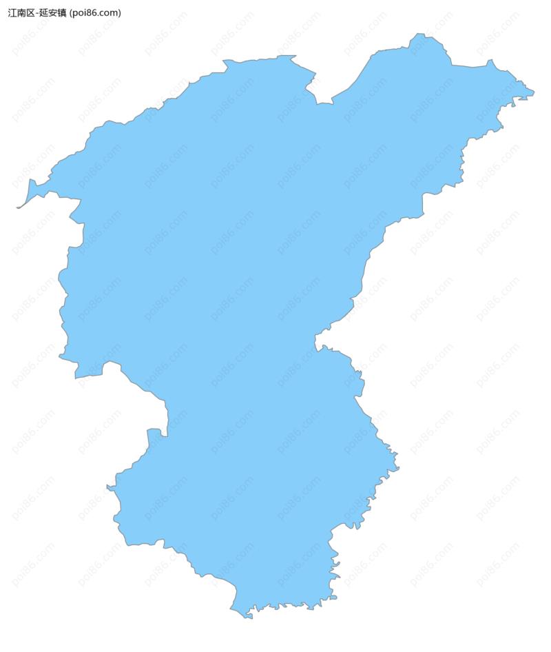 延安镇边界地图