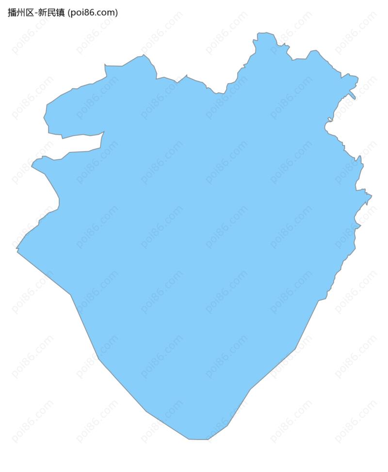 新民镇边界地图