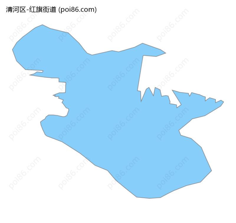 红旗街道边界地图