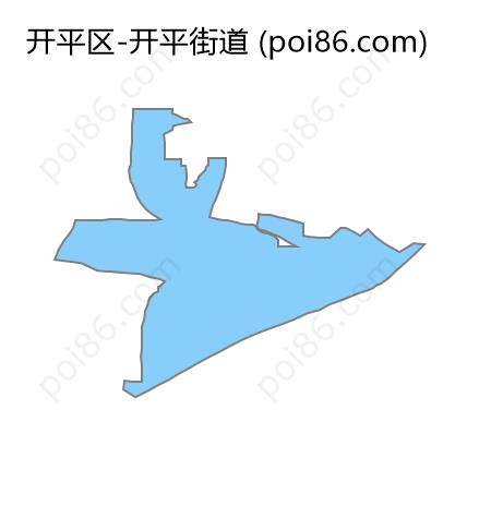 开平街道边界地图
