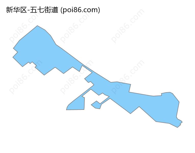 五七街道边界地图