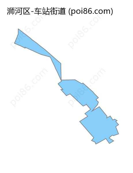 车站街道边界地图