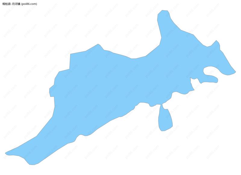 月河镇边界地图