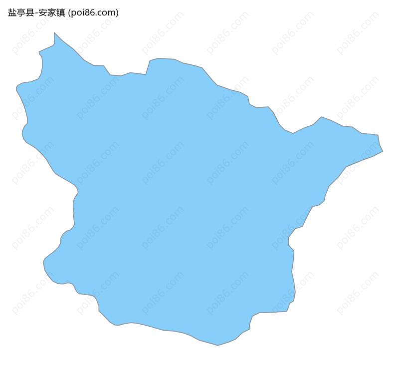 安家镇边界地图
