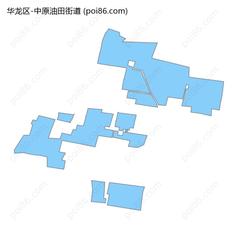中原油田街道边界地图