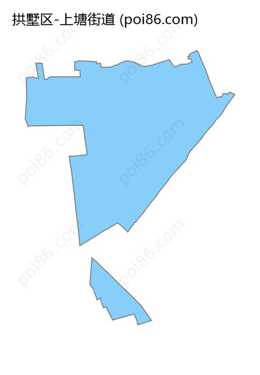 上塘街道边界地图