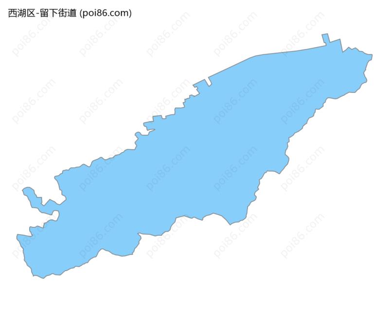 留下街道边界地图